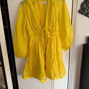 ZIMMERMANN Vibrant Yellow Long-Sleeve Dress